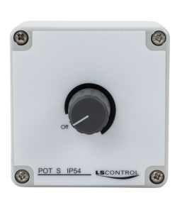 Potentiometer 10K med afbryder i akslen og IP54 - forside