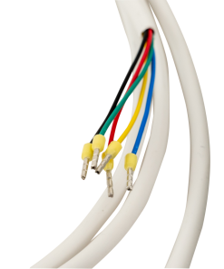 Combined temperature PT1000 and Humidity Sensor for Duct Mounting - close-up of wire connection ends