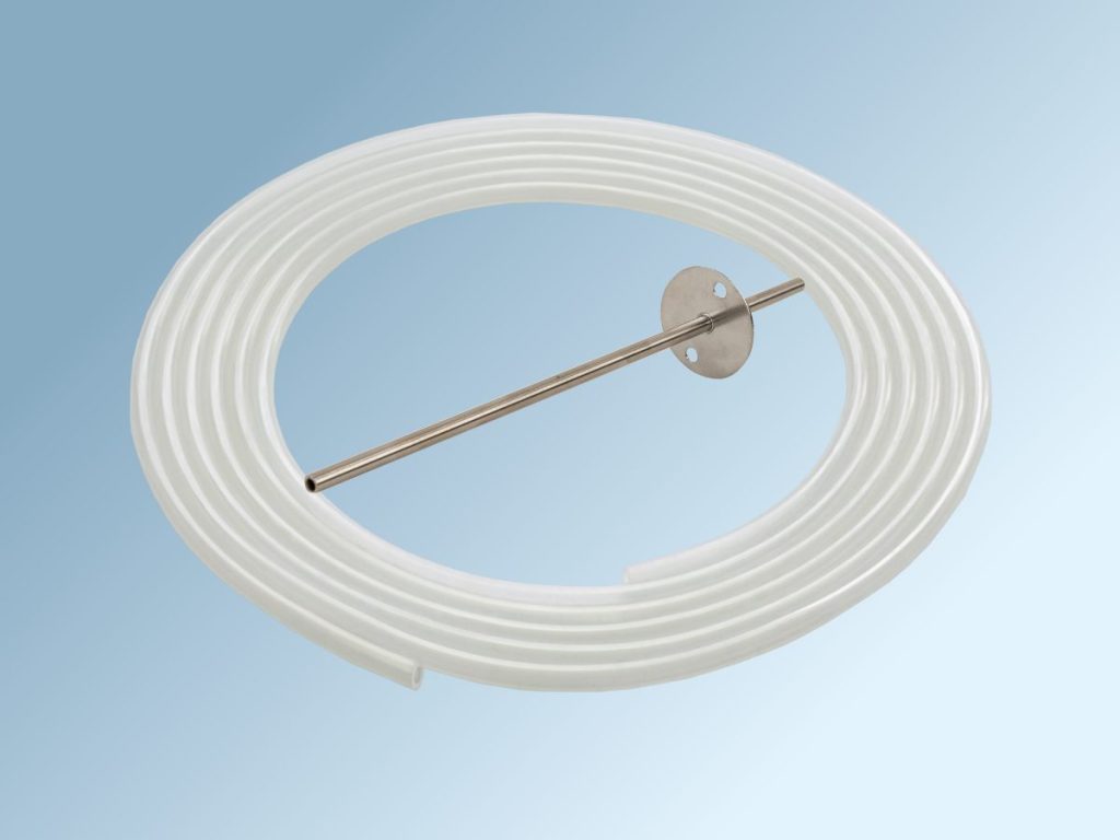 Silicone tube including metal tube fitting